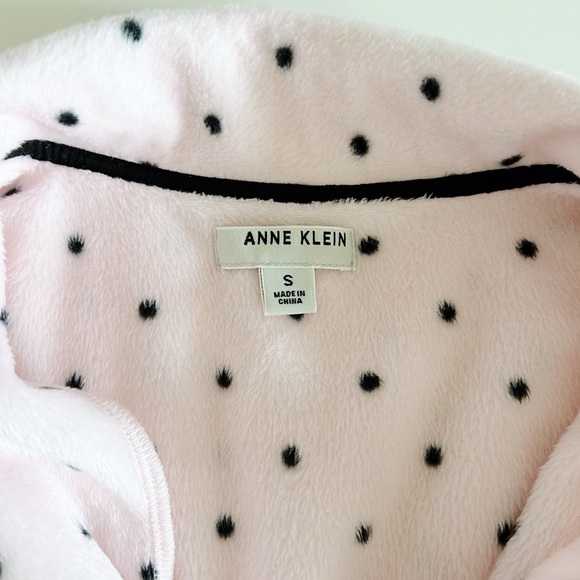 Anne Klein Fleece Pink Polka Dot PJ Set - Size S - Picture 3 of 5